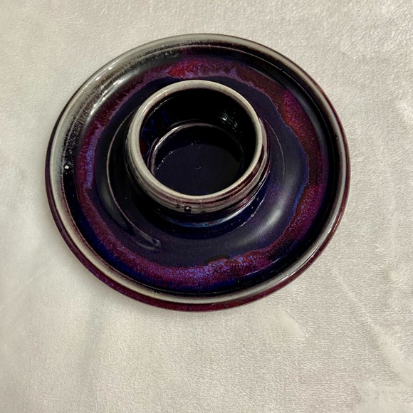 Vintage Blue Ridge Pottery Bowl Deep Purples & Blues Signed A Toit 1997 Glazed - Picture 1 of 13
